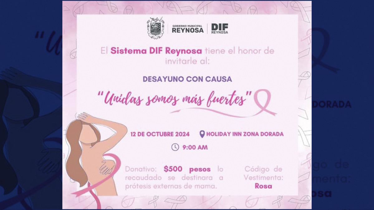 Invita DIF Reynosa a desayuno con causa 