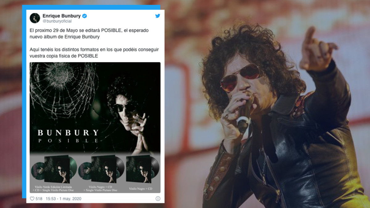  Enrique Bunbury confirma la fecha de lanzamiento de 'Posible'