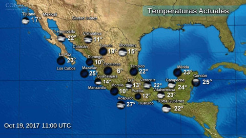 Efectos de frente frió mantendrán lluvias en la mayor parte del país