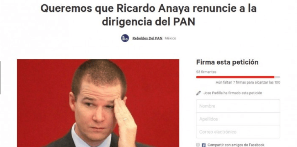  En Change.Org piden renuncia de Anaya al PAN