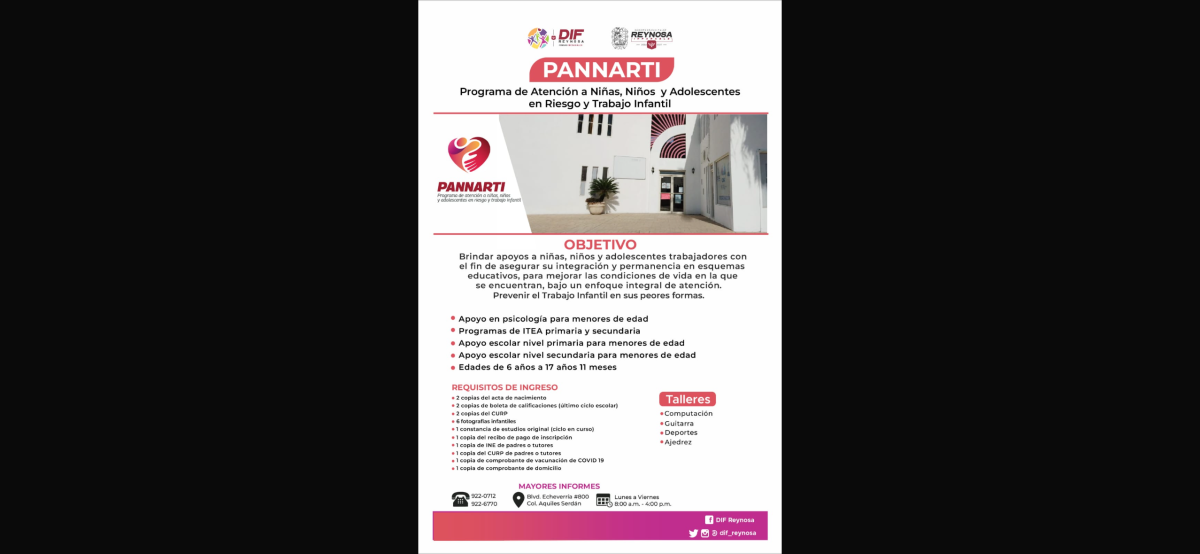 Fortalece DIF Reynosa la protección a menores con el programa PANNARTI