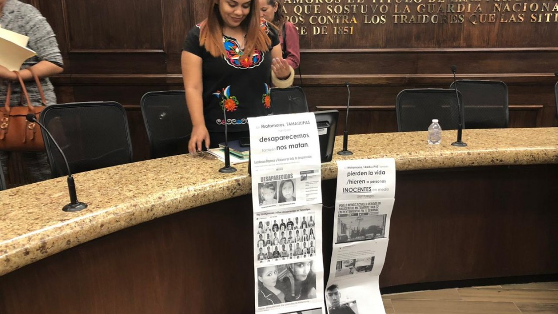 Protesta regidora en plena sesión de cabildo en Matamoros