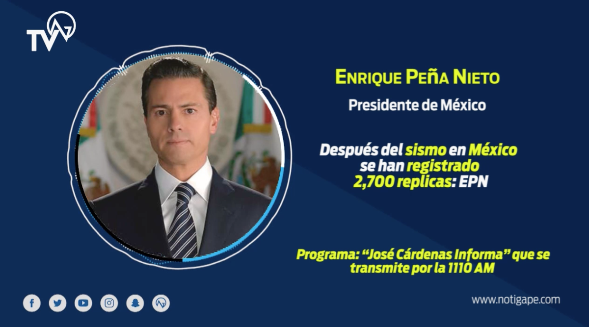 Después del sismo en México se han registrado 2,700 replicas: EPN