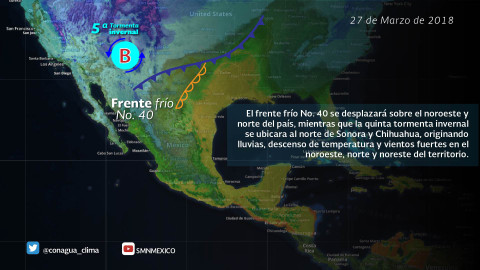 Llega frente frío número 40 