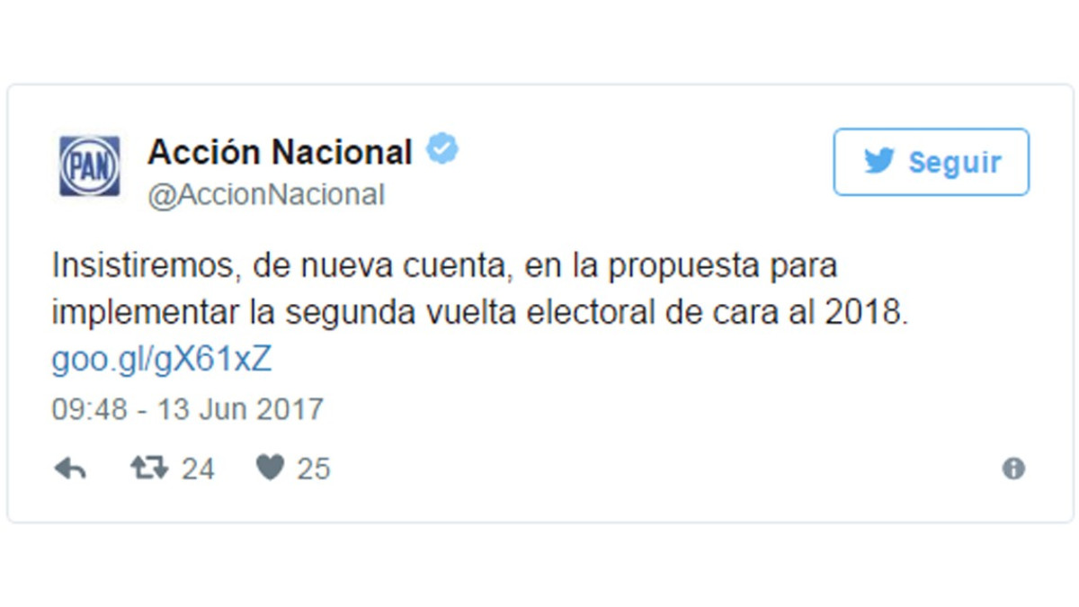 PAN insistirá en segunda vuelta en elección presidencial