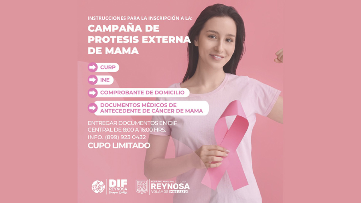 Inicia DIF Reynosa registro para campaña de prótesis externa de mama 