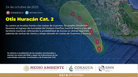 Huracán "Otis" alcanza la categoría 2