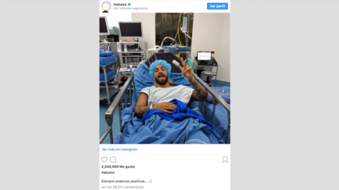 Maluma comparte foto en hospital