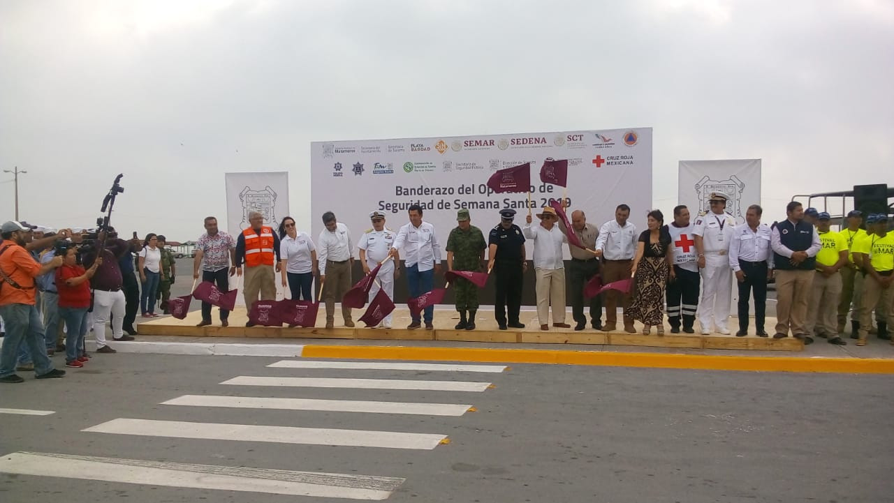 Arranca operativo de seguridad de semana santa en la playa Bagdad de Matamoros