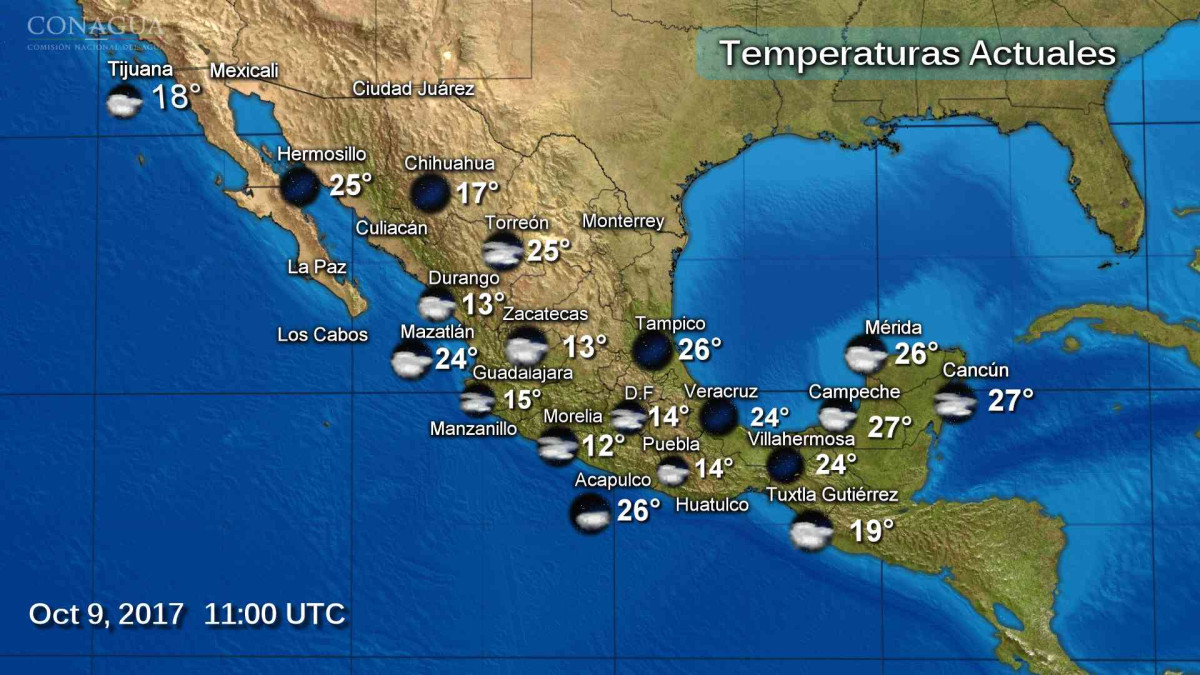 Se prevén lluvias en gran parte del país 