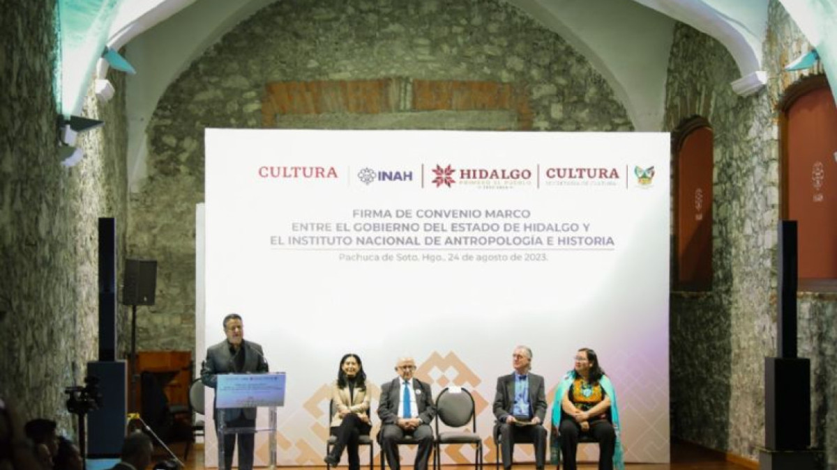 Gobierno de Hidalgo e INAH firman convenio para preservar el patrimonio arqueológico 