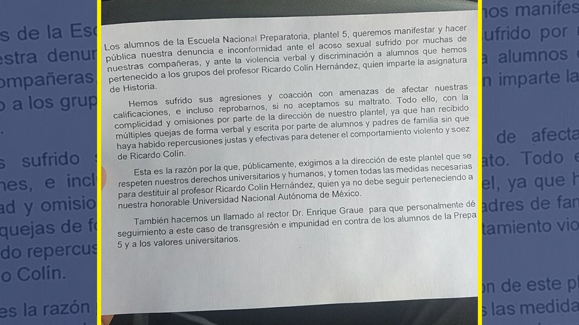 UNAM anuncia despido de profesor por acoso