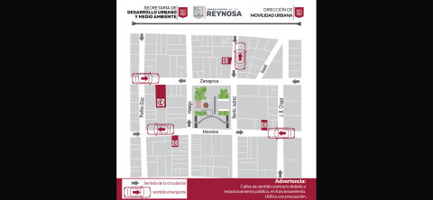 Ordena Ayuntamiento de Reynosa vialidades del Centro para acceder a estacionamientos